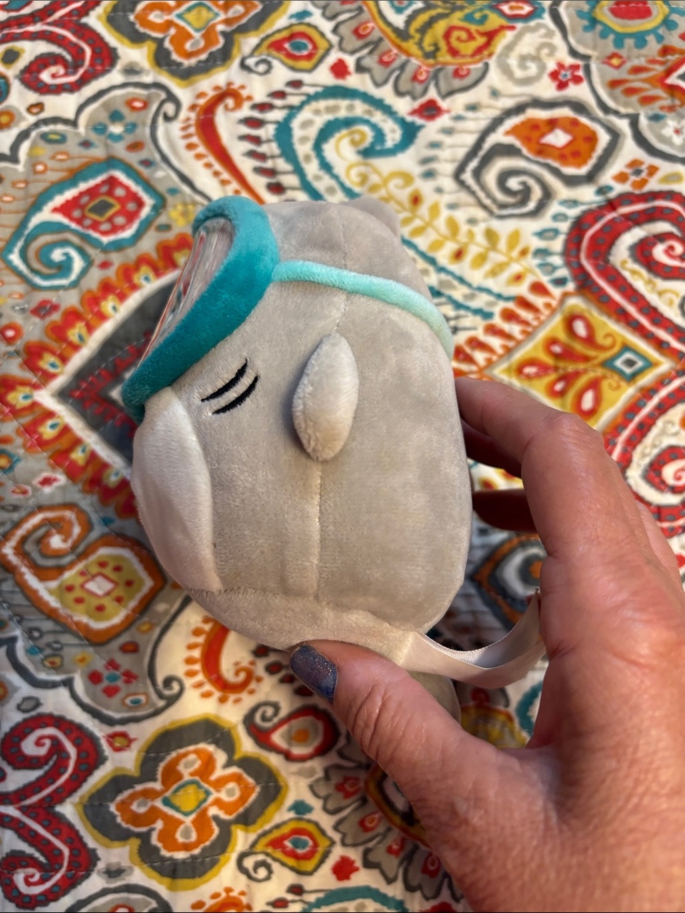 Squishmallows small Gray & Cream Shark Plush with Teal mask - Picture 8 of 10